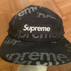 Supreme Reactive Print Camp Cap in Black